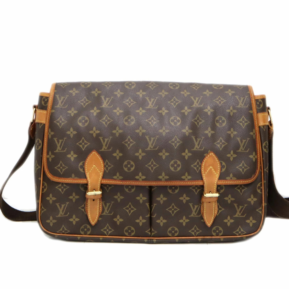 Louis Vuitton Gibeciere Monogram Shoulder Bag Brown